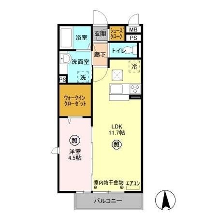 メルヴェーユ三郷中央 Aの物件間取画像